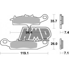 Pastilhas travão KAWASAKI KFX 450 / 700 / KSV / KVF 650 / 700 / SUZUKI LT-V 801SI - SBS
